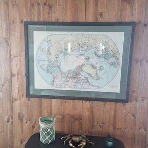Customer photo review of Old North Pole Map, 1904 by Edward Stanford - Vintage Atlas Explorer Map of the Arctic Circle