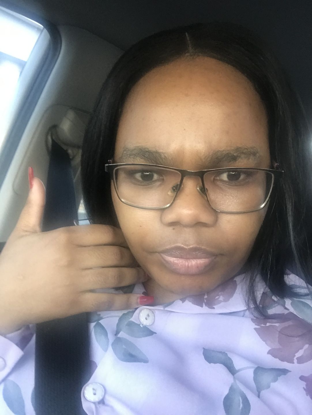 Customer photo review of Brazilian Blush Bob 12" & Straight Fringe Bob 8" Combo