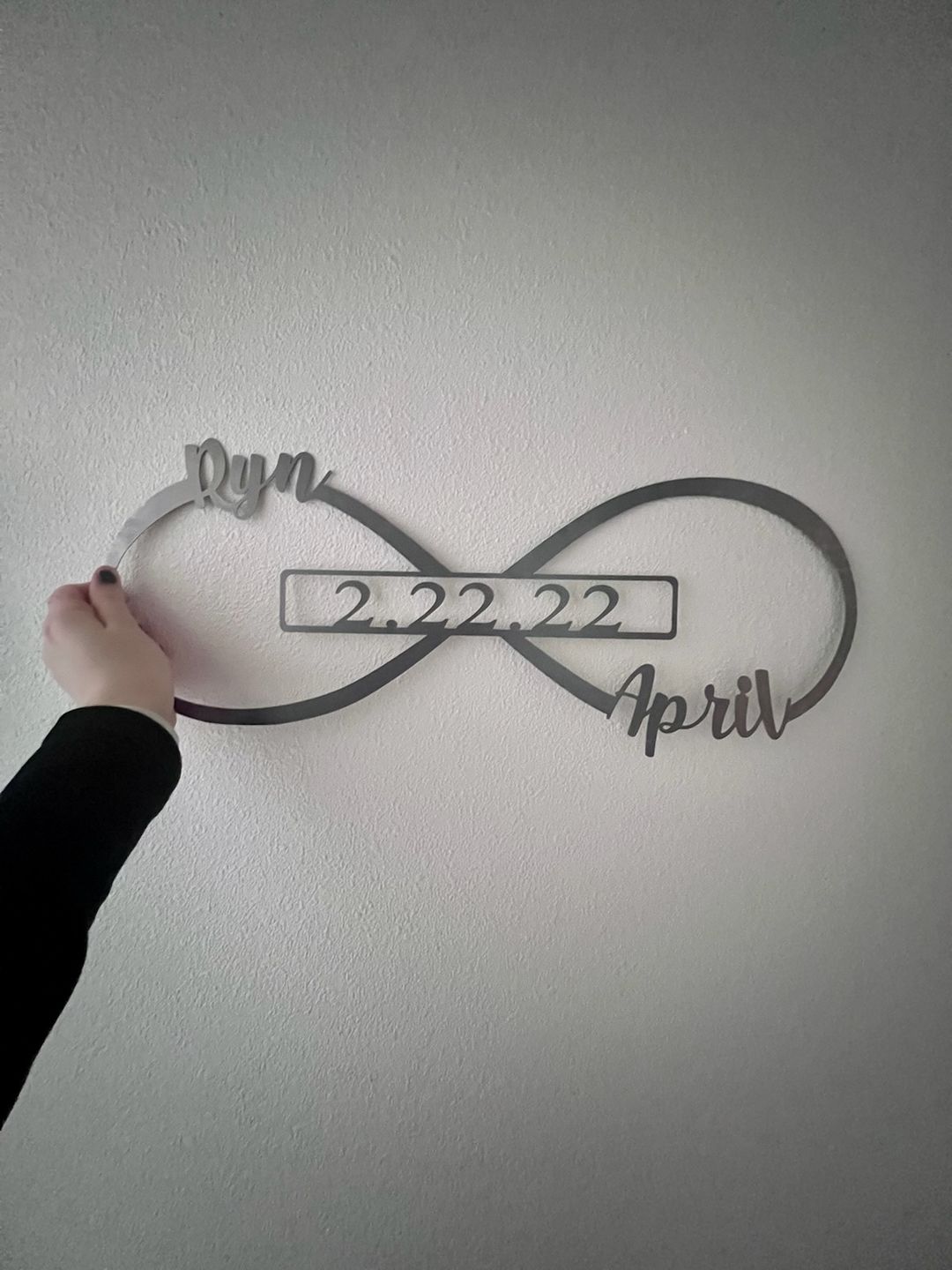 Customer photo review of Infinity Sign- bedroom wall decor for couples, anniversary and wedding, eternity symbol