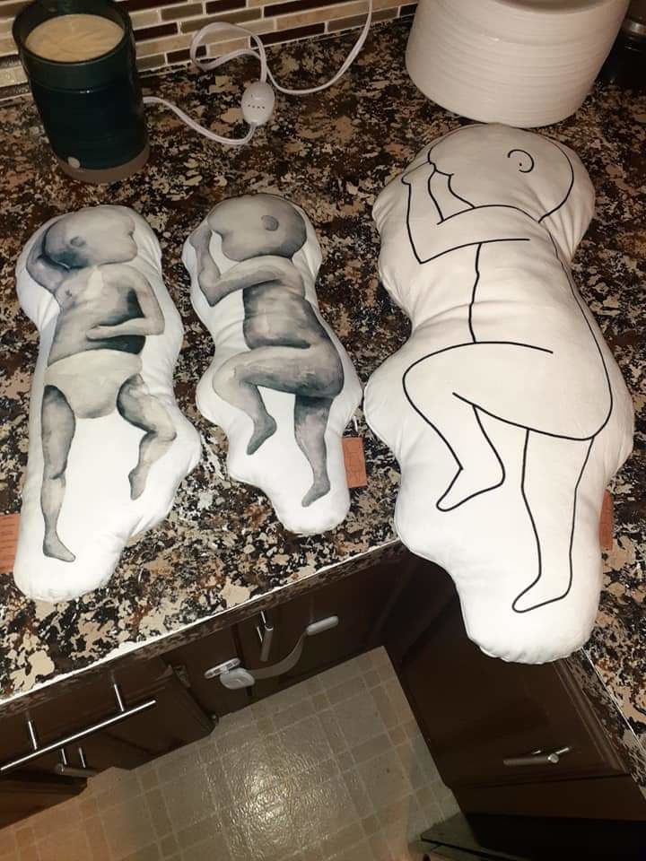Customer photo review of Birth Pillow Watercolor One