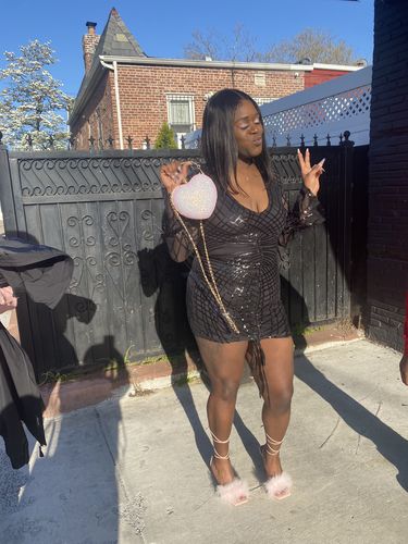 Customer photo review of Solid Color Sweet Lace-Up Mini Dress