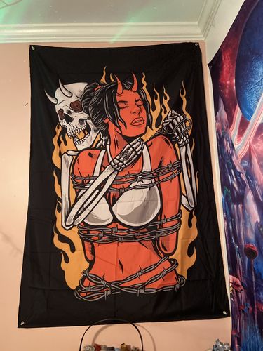 Customer photo review of Hypnotic Luv Tapestry 55"