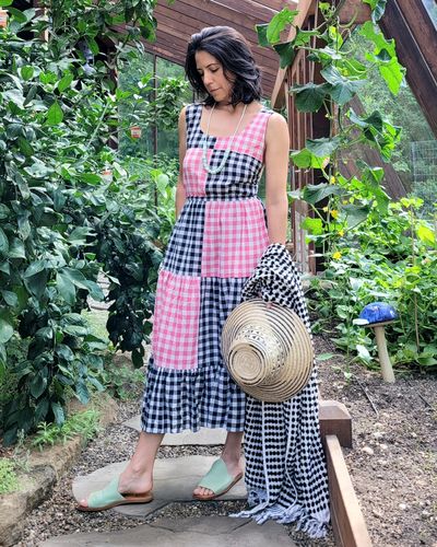 Customer photo review of GEMA DRESS | BLACK X ROSE CHEX