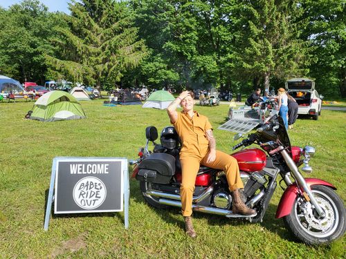 Customer photo review of Pit Crew Jumpsuit Khaki Gold