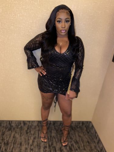 Customer photo review of Solid Color Sweet Lace-Up Mini Dress