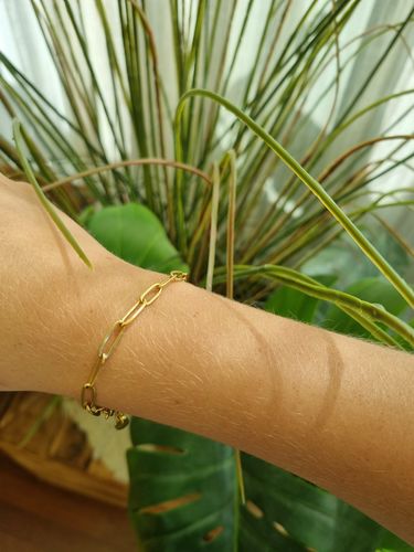 Customer photo review of Paperclip Bracelet - Gold