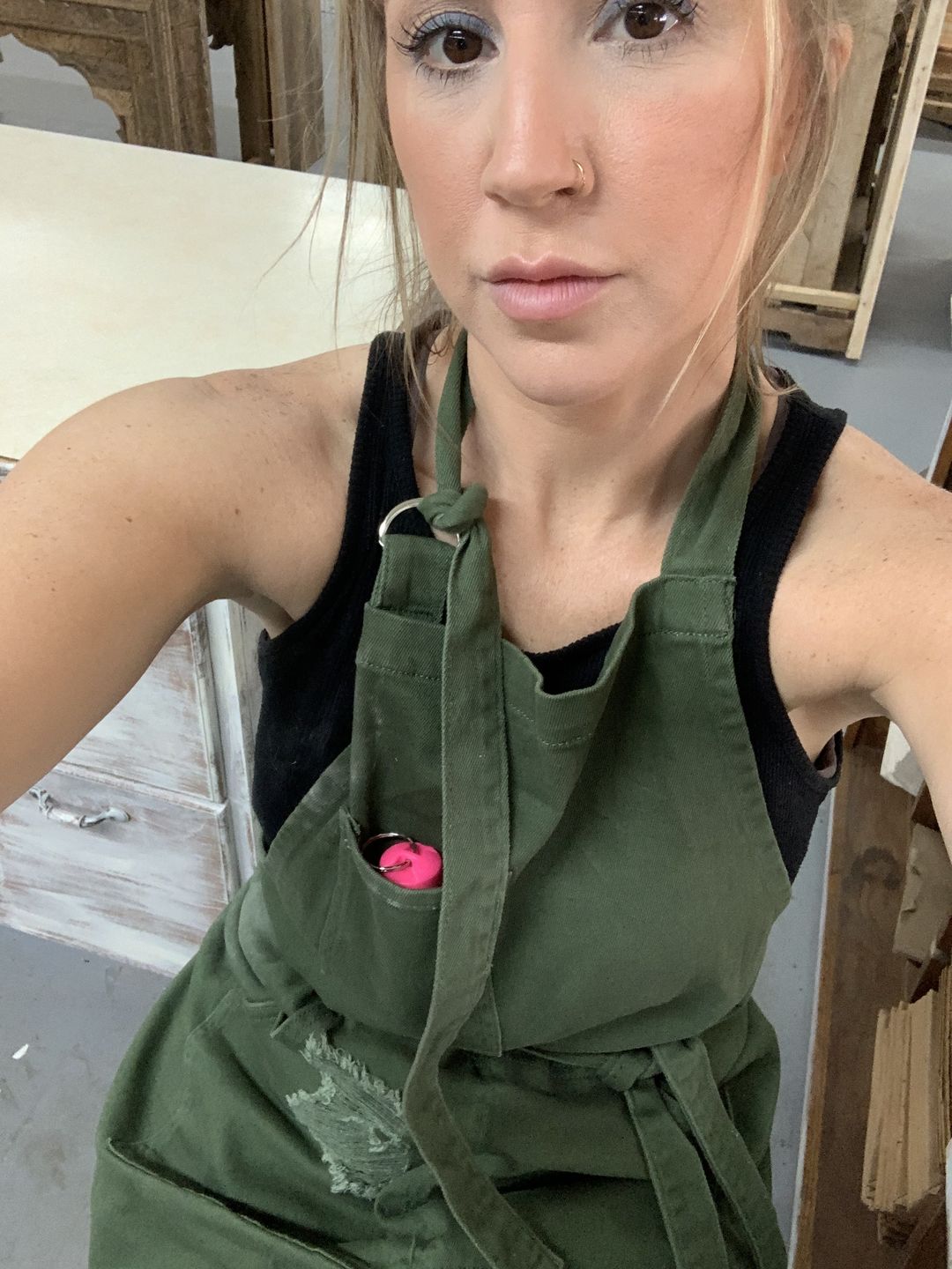 Customer photo review of Olive Green Apron