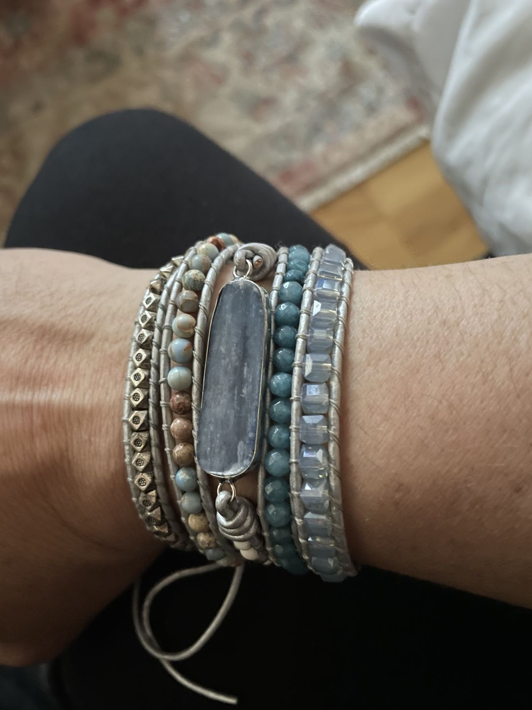 Customer photo review of Healing Topaz Queen Silver Wrap Bracelet