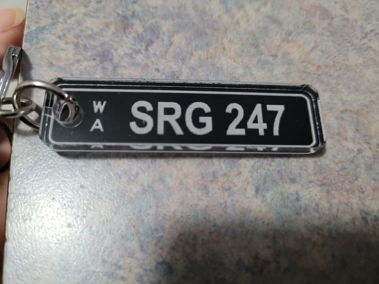 Customer photo review of WA Colour (Acrylic Style) Licence Plate Custom Keychain