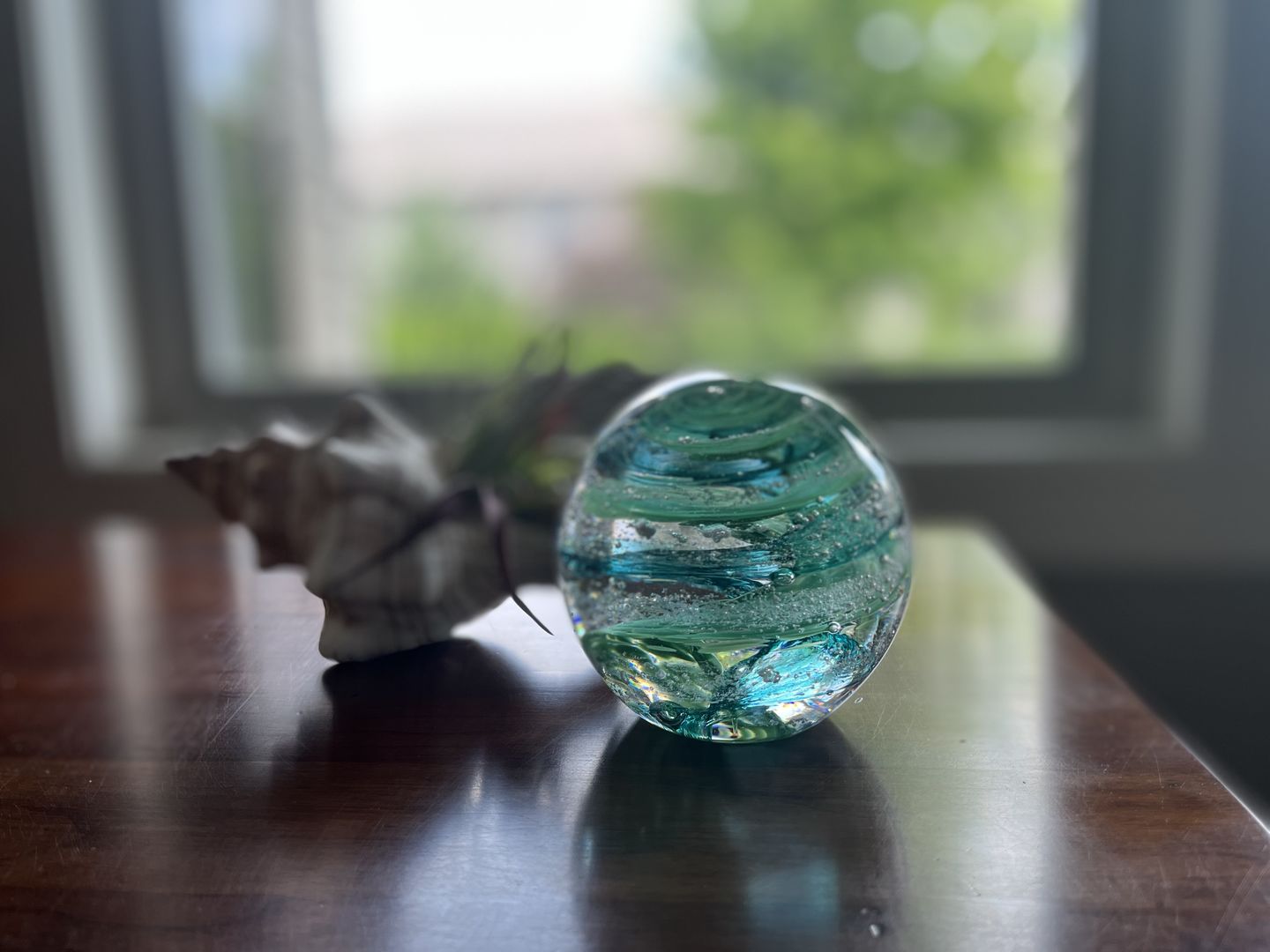 Customer photo review of Tranquil Swirl Paperweight with Cremation Ash