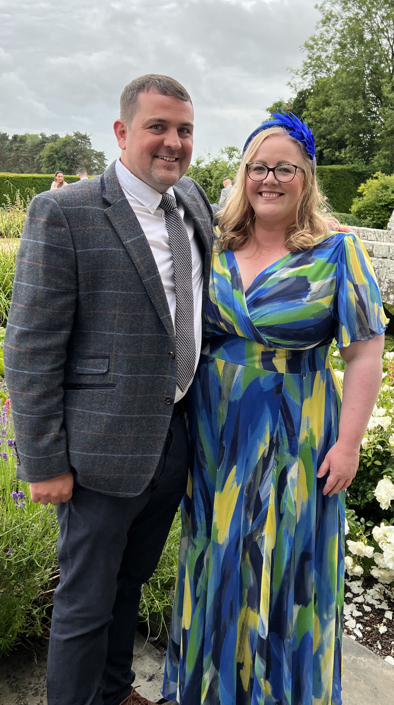 Customer photo review of Isabelle Blue Yellow Float Sleeve Maxi Dress