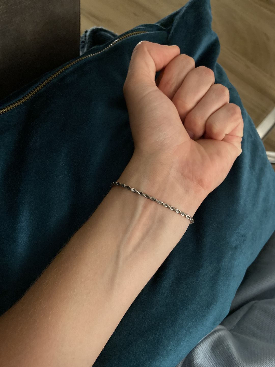 Customer photo review of CLEAN ROPE BRACELET. - 3MM WHITE GOLD