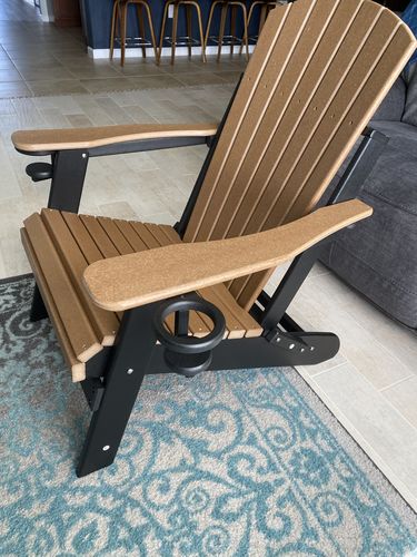 Customer photo review of DuraWeather Poly® King Size Folding Adirondack Chair With Collapsible Cup Holders