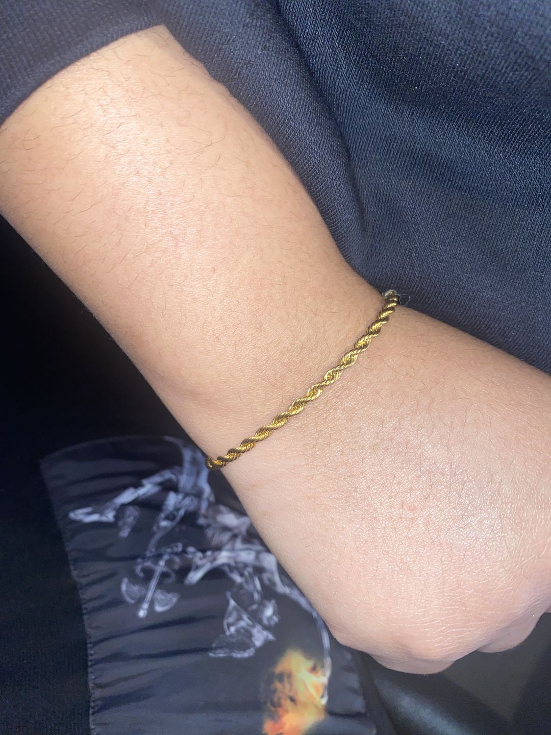 Customer photo review of CLEAN ROPE BRACELET. - 3MM 18K GOLD