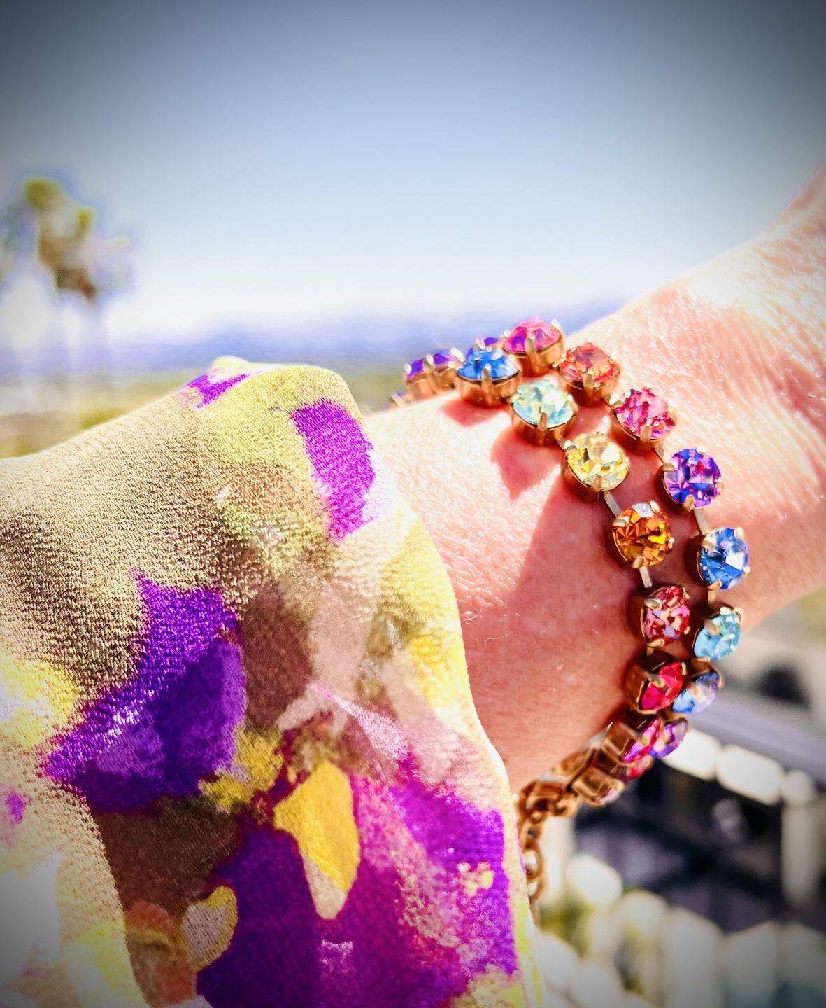 Customer photo review of Arista Bracelet in Rainbow Ombré