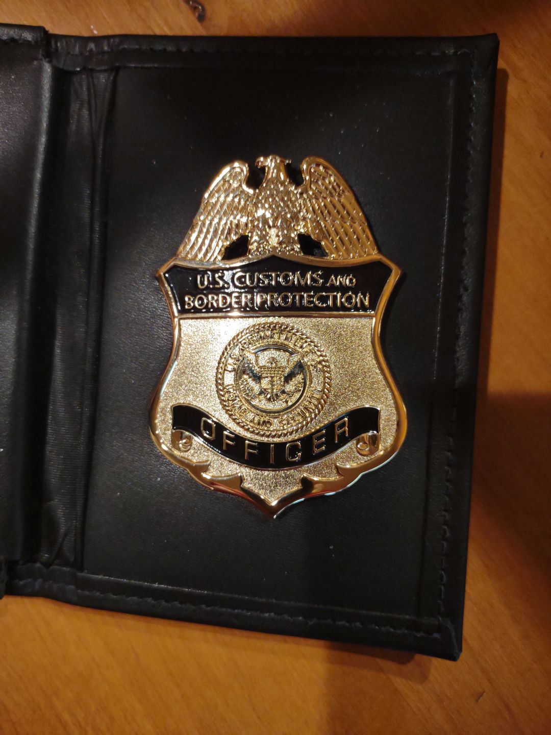 Customer photo review of US CBP Officer Customs and Border Protection Badge Solid Copper Replica Movie Props