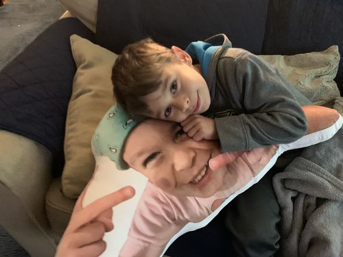 Customer photo review of Create A Custom Face Pillow