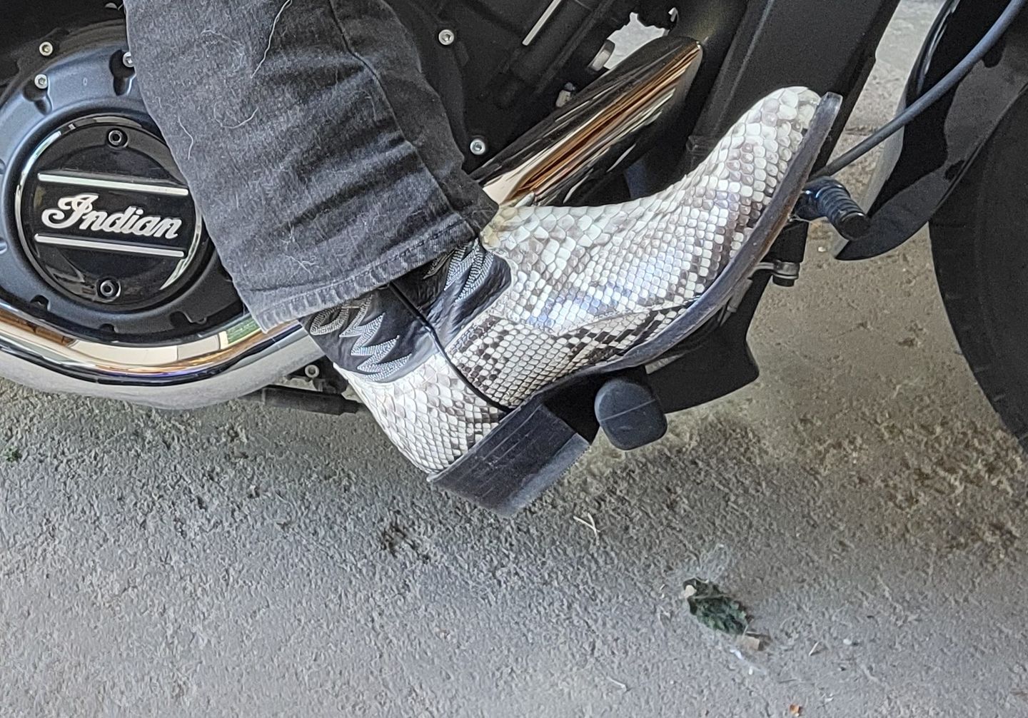 Customer photo review of Cowtown Men’s Back Cut Python Exotic Boots W808