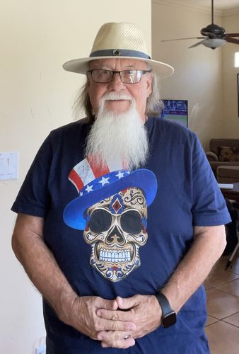Customer photo review of Premium 4th Of July American Sugar Skull T-shirt