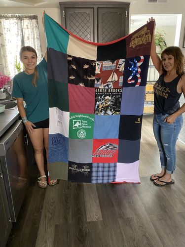 T-shirt quilt with music, country music themes by patricia from NM