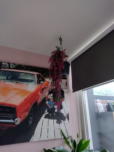 Customer photo review of Kunst Hangplant Donkerroze