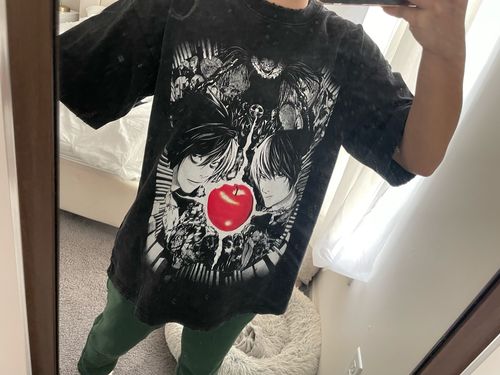 Customer photo review of Harajuku Style Vintage Washed Death Note Oversized Tee