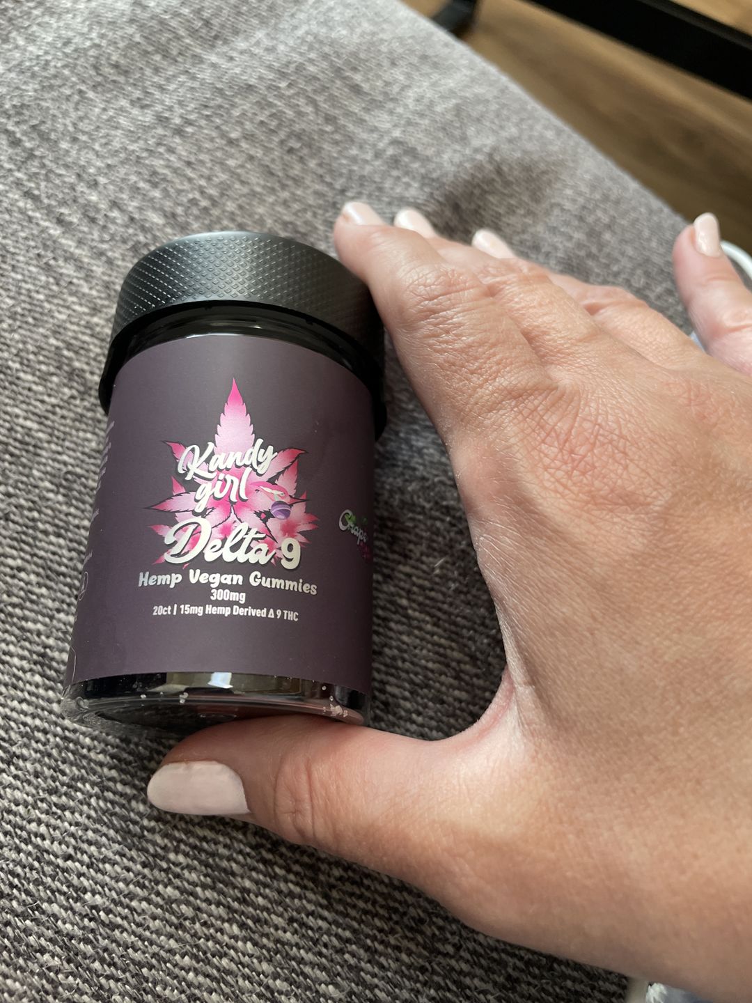 Customer photo review of Delta 9 THC Gummies Vegan Grape 300MG