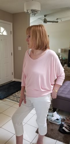 Customer photo review of Natural Vibe Knit V Top (Blush)