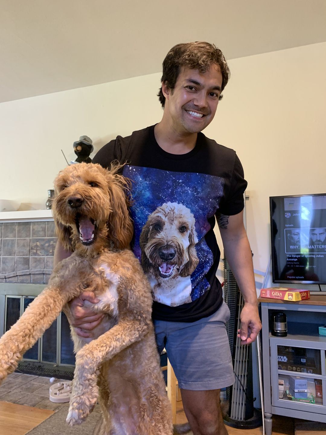 Customer photo review of Custom Pet Art Mens Crew Neck T-shirt
