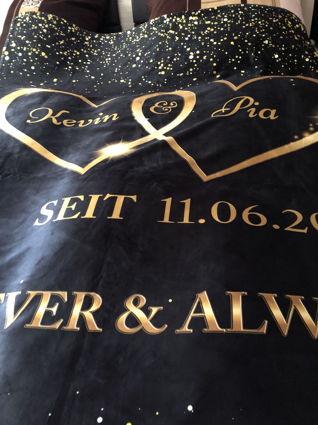 Customer photo review of Goldene Herzen - Paar-Decke