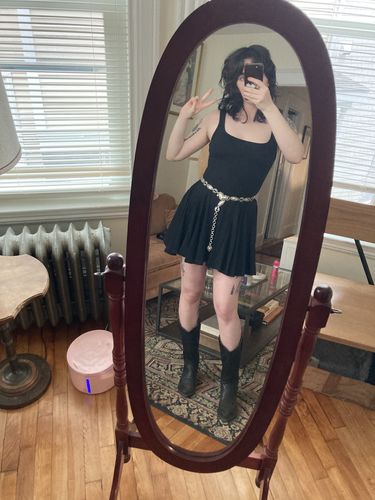 Customer photo review of IcyAir™ Coolness Square Neck Ruffle Flounce Dress