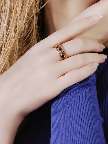 Customer photo review of Amethyst Lattice Band Ring