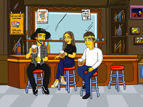 Customer photo review of Caricature cartoon dessinée à la main: portrait personnalisé Simpson