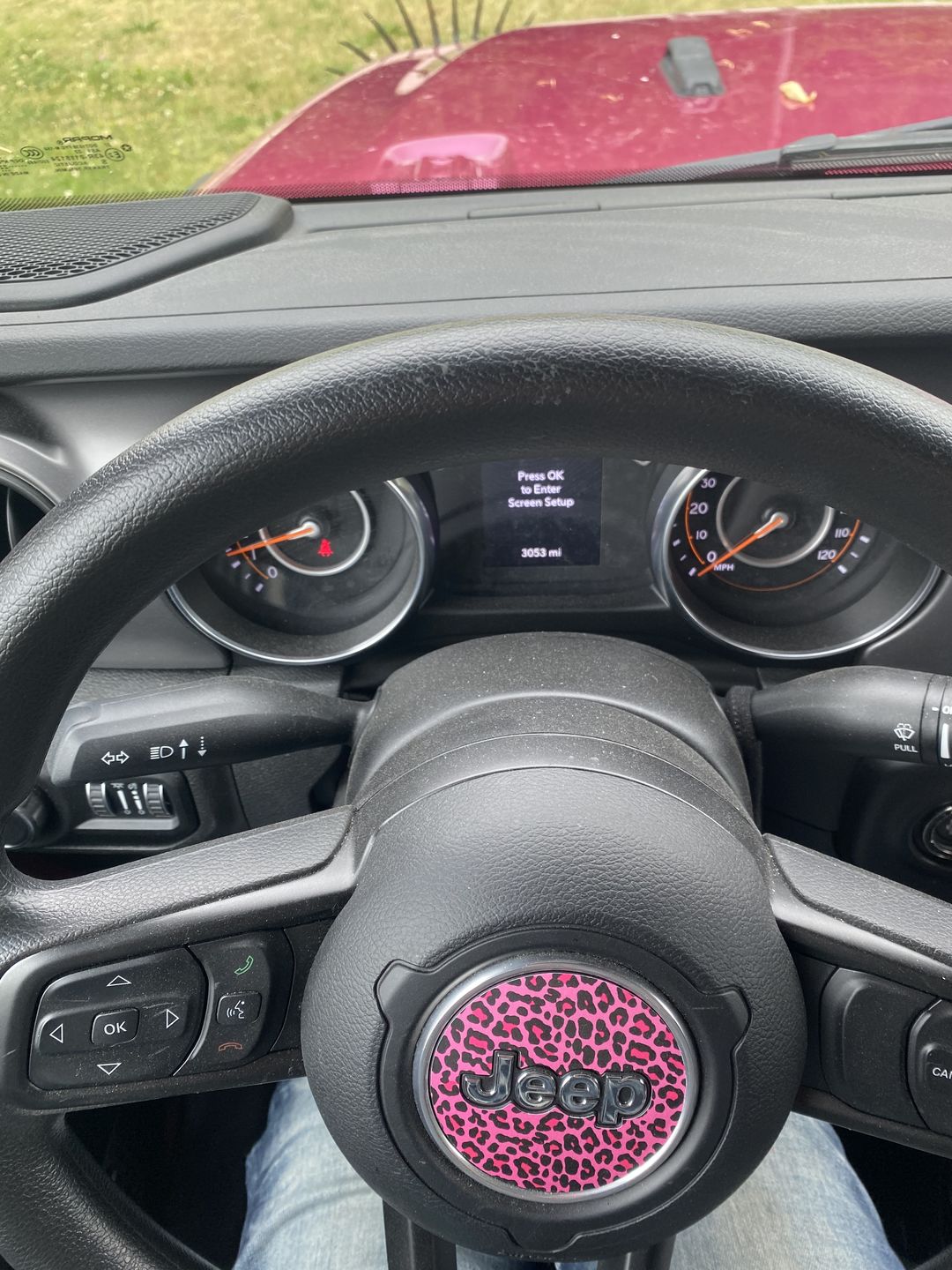 Customer photo review of Animal Print Steering Wheel Decal for Jeep