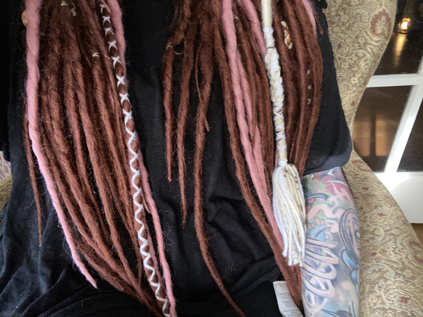 Customer photo review of (PRE ORDER) Dusty Pink  - (1 pack of 5 Dreads)
