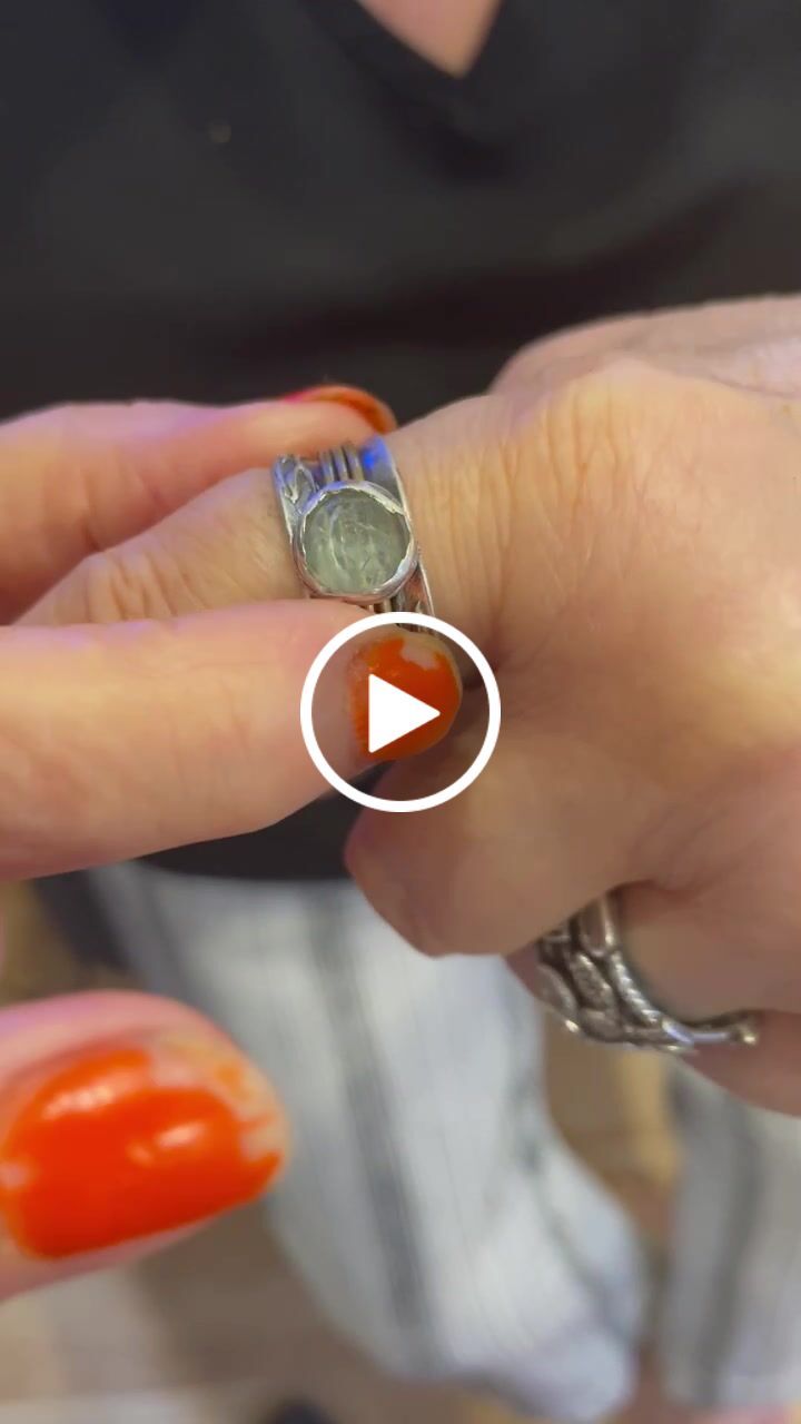 Customer video review of Aquamarine Spinner Ring Inspired by Nature Sterling Silver