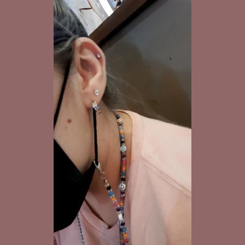 Customer photo review of Piercing 1era Perforación Diamante Mini Titanio