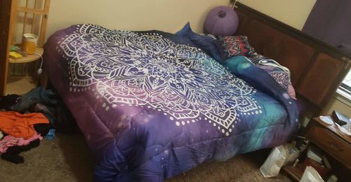 Customer photo review of 4 Pieces Mandala SWBD0078 Comforter Set