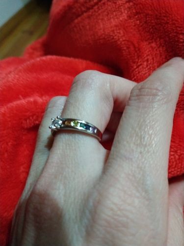 Customer photo review of 925 Sterling Silver Rainbow Promise Ring