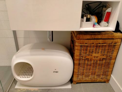 Customer photo review of Makesure Modern Cat Litter Box Cat