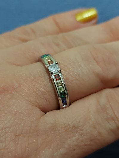Customer photo review of 925 Sterling Silver Rainbow Promise Ring