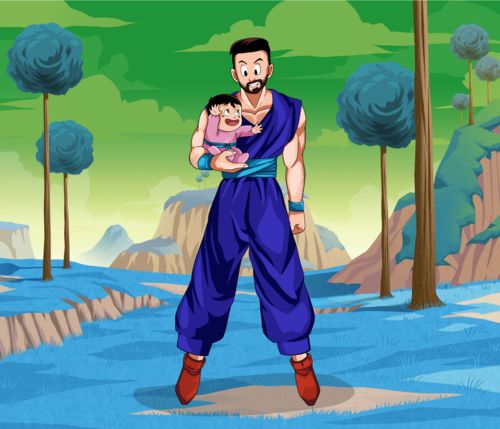 Customer photo review of Caricature cartoon dessinée à la main: Portrait Personnalisé DBZ