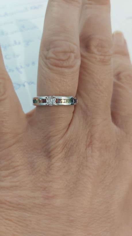 Customer photo review of 925 Sterling Silver Rainbow Promise Ring