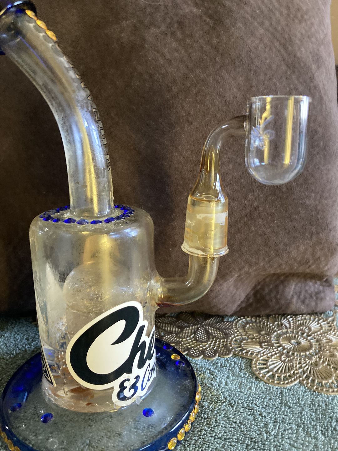 Customer photo review of HONEY BEVEL BOWL QUARTZ BANGER - 90° DEGREE | YL