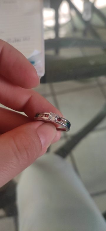 Customer photo review of 925 Sterling Silver Rainbow Promise Ring