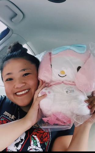 Customer photo review of Kawaii Sweet Devil Plush Backpack Shoulder Bag