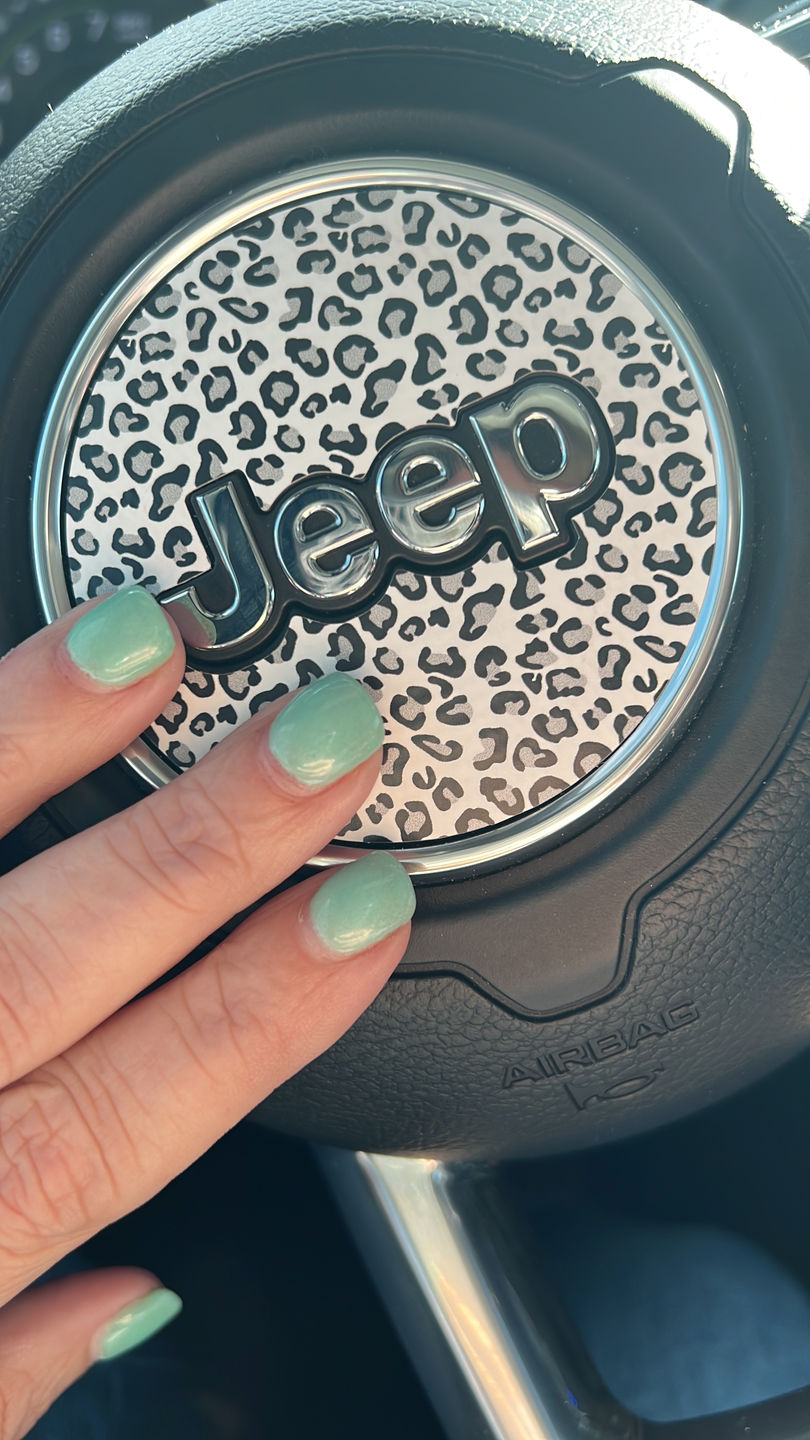 Customer photo review of Animal Print Steering Wheel Decal for Jeep