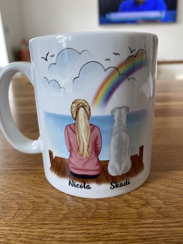 Customer photo review of Girl & Dogs - Life is better with a dog Personalised Mug
