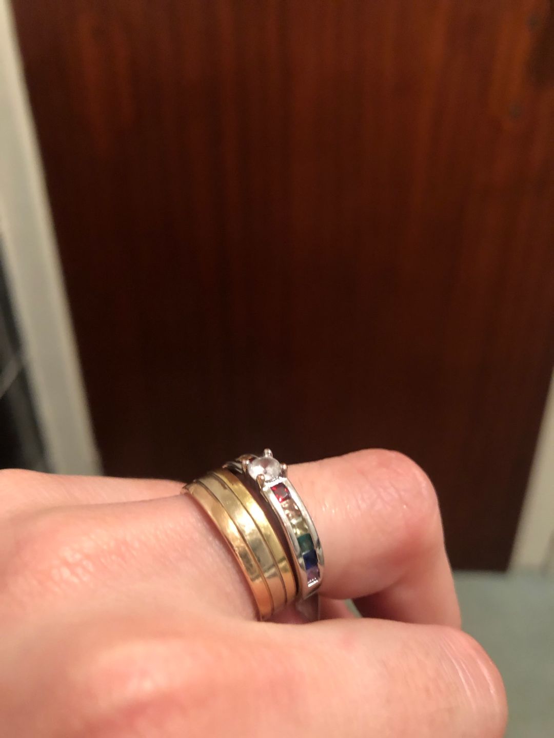 Customer photo review of 925 Sterling Silver Rainbow Promise Ring