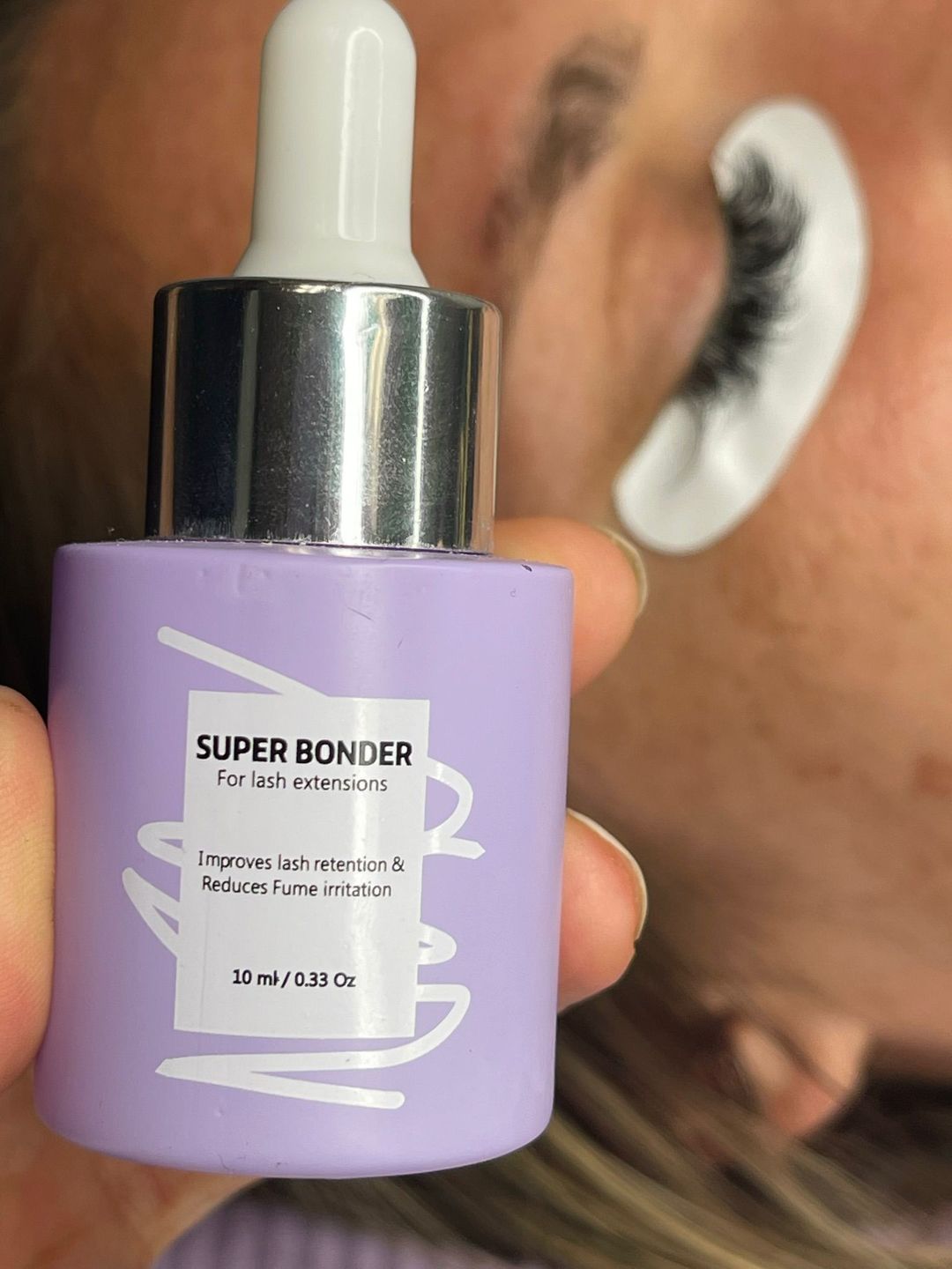 Customer photo review of SUPER BONDER FOR LASH EXTENSIONS